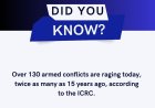 Over 130 armed conflicts are raging today.