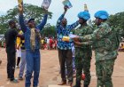 CAR: Rwandan Peacekeepers Hand Over Rehabilitated Basketball Court to Bossembele Community